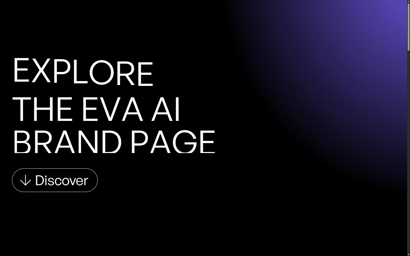 Eva AI public brandbook cover with large white type on black
